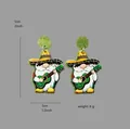 Mexican gnome earrings with sombrero and guitar showing 5cm length and 6g weight total - Guitar Gnome Style (E8)