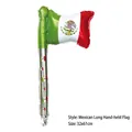 Patriotic Mexico flag handheld aluminum foil balloon for theme party decorations, 32x61cm - Mexico Extended Handheld Flag Balloon