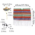 Maßangaben für mexikanisches Gänsekostüm-Set mit Sombrero und Poncho - Für 23 Zoll Gänsefigur / Karneval Stil
