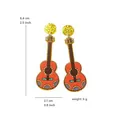 Misure dettagliate degli orecchini a chitarra Mexican Fiesta con motivi festivi colorati - Stile Chitarra (E2)