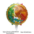 18-inch round Mexican national flag eagle foil balloon for theme party decorations - 18 Inch I Love Mexico Round Balloon