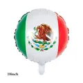 18 inch round aluminum foil balloon featuring the Mexican flag design for parties - 18 Inch Mexican Flag Round Balloon