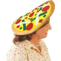 Funny novelty pizza party hat accessory for festive Mexican fiesta celebrations - Pizza Shaped Fun Hat (DD0315A23-3)
