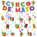 Decorazioni a spirale per festa Cinco de Mayo con icone messicane colorate - Set Completo Banner Spirale Pendente (2)