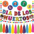 Set decorativo Día de los Muertos con striscioni a teschio, ventagli e nappe colorate - Decoration Kit 4