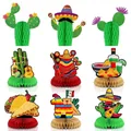 Mexican Fiesta party honeycomb centerpieces set for themed table decorations - Desktop Honeycomb Ornaments Set (5)
