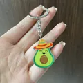 Schattige avocado sleutelhanger met kleurrijke Mexicaanse sombrero voor feestelijke decor - Avocado met Sombrero (3)