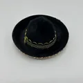 Mini sombrero de terciopelo negro para mascotas con adornos dorados para fiestas de perros - Estilo Terciopelo Negro Trenza Dorada (Estilo 2) / Estilo de Diadema