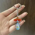 Creative Mexican Carnival tequila bottle acrylic keychain with sombrero and mustache - Tequila Bottle (6)