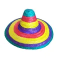 Bunter mexikanischer Sombrero-Strohhut für Halloween, Kostümfeste und Party-Veranstaltungen - Einheitsgröße / Grüner Rand Sombrero