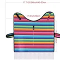 Poncho pour animaux mexicain à rayures arc-en-ciel avec franges et taille. - Cape / S