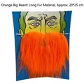 Barba finta arancione in peluche per feste di Halloween, dimensioni 20x25cm. - Grande Barba Arancione (ChengSeDaHuZi)