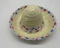 Mini cappello di paglia messicano con motivo a stelle rosse e blu per feste a tema - No. 30
