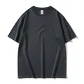 Loose fit 220g combed cotton crew neck T-shirt in charcoal gray charcoal gray shade - S / Top / Fashion Gray