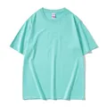Premium mint green combed cotton t-shirt featuring a relaxed fit and classic crew neck - 150 / Top / Light Blue