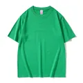 T-shirt verde a maniche corte girocollo in cotone pettinato da 220 g, vestibilità comoda. - 3XL / Tops / Verde