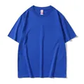 Classic royal blue crew neck T-shirt made from premium 220g combed cotton - 150 / Top / Dark Blue
