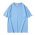 Premium light blue combed cotton short sleeve t-shirt with a loose drop shoulder fit - 150 / Top / Serenity Blue