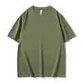 Premium olive green combed cotton t-shirt featuring a loose fit and stylish drop shoulder design - 130 / Top / Jungle Green