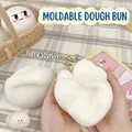 Giocattolo antistress a forma di panino bianco per esercizi manuali e relax quotidiano. - Pane Modellabile Emoji Squishy / Misura 10cm / Bianco