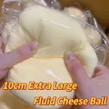Giant 10cm slow-rebound squishy fluid cheese ball toy for stress relief and sensory play - Fluid Cheese Ball / 10cm (With PVC Bag) / Yellow