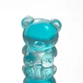 Cute translucent blue gummy bear squishy stress ball slow rebound toy for anxiety relief - Blue