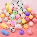 Macro view of 100 colorful animal squishy toys for stress relief and decompression - Adorable Pet Dumplings [randomly Mixed]