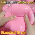10cm pink slow rebound maltose squishy toy for stress relief, hand squeezed view - Fluid Cheese Ball / 10cm (With PVC Bag) / Pink