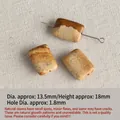 Quadratische Perlen aus natürlichem Tigerauge und Achat für DIY-Schmuck, 13,5x18mm - Bilderstein (#1) / 13.5x18mm (1 Stück/Packung)