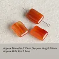 Natürliche Karneol Achat Rechteckperlen 13,5x18mm für DIY Schmuckherstellung und Basteln - Roter Achat (#2) / 13.5x18mm (1 Stück/Packung)