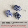Natürliche blau-weiß marmorierte rechteckige Steinperlen für DIY-Schmuckherstellung - Blaue Aderstein (#3) / 13.5x18mm (1 Stück/Packung)