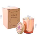 Duftkerzen-Set im roségoldenen Glas mit Mandala-Holzdeckel und Kraftpapier-Geschenkbox - Rosa Rose / Einzeln Verpackt