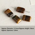 Quadratische Natur-Tigerauge-Steine für DIY-Schmuckherstellung, Größe 13,5x18mm - Tigerauge (#4) / 13.5x18mm (1 Stück/Packung)