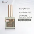 Professionelles Nagelspitzen-Klebegel mit Goldkappe in hellsalbeigrüner Flasche - Nagelkleber Basis-Lack