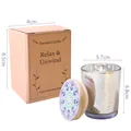 Premium scented candle set in starry mercury glass cup with mandala wood lid and box. - Purple Scented / Single Boxed