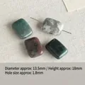 Perles rectangulaires en agate mousse naturelle pour bijoux DIY 13,5x18mm - Agate Mousse (#7)