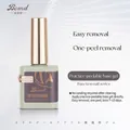 Abziehbarer Übungs-Base-Gel-Nagellack mit einer stilvollen Goldkappe in salbeigrüner Flasche - Abziehbarer Übungs-Unterlack
