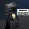 Caja cargadora de reloj automática individual en cuero de fibra de carbono - Estilo de ranura única 1+0 (Cuero de fibra de carbono + PU negro) / Negro