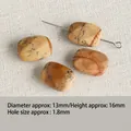 Perles en jaspe naturel rectangulaires pour la fabrication de bijoux DIY 13x16mm - Pierre de Paysage Facettée (#8)