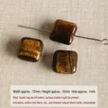 Perle carrée en œil de tigre naturel de 12 mm pour la création de bijoux DIY personnalisés - Œil de Tigre Carré (#11)