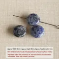 Perles rondes plates en pierre marbrée bleue naturelle 12mm pour la création de bijoux - Pierre à Veines Bleues Ronde (#13)