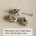 Perles rectangulaires en jaspe dalmatien naturel à points noirs pour la création de bijoux DIY - Pierre Dalmatien Moyenne (#18)