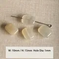 Perles rectangulaires en agate naturelle blanche pour la création de bijoux 10x15mm - Agate Moyenne (#21)