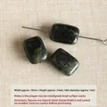 Perles d'agate naturelle vert foncé rectangulaires 10x15mm trou 1mm pour bijoux DIY - Pierre Zhuque Moyenne (#22)