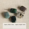 Perles rectangulaires en agate naturelle 10x15mm pour création de bijoux DIY assortis - Agate Mousse Moyenne (#23)