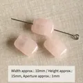 Perles rectangulaires en quartz rose naturel pour bracelets et colliers DIY - Quartz Rose Moyen (#24)