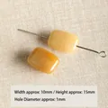 Perle carrée en agate jaune naturelle 10x15mm pour accessoires bijoux - Aventurine Jaune Moyenne (#25)