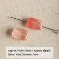 Perles carrées en agate naturelle orange translucide pour accessoires bijoux DIY 10x15mm - Cristal Pastèque Moyen (#26)