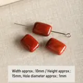 Perles rectangulaires artisanales en pierre naturelle rouge pour bijoux DIY 10x15mm - Pierre Rouge Moyenne (#28)