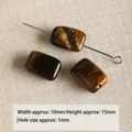 Perles rectangulaires en œil de tigre naturel de haute qualité pour bijoux DIY 10x15mm - Œil de Tigre Moyen (#29)
